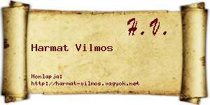 Harmat Vilmos névjegykártya